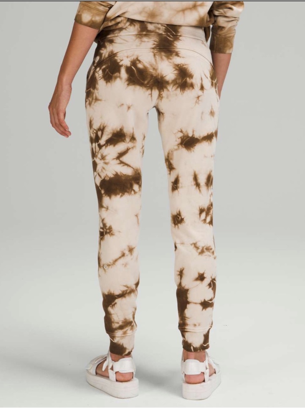 Lululemon warm down joggers size 2 earth day color brown and cream marble